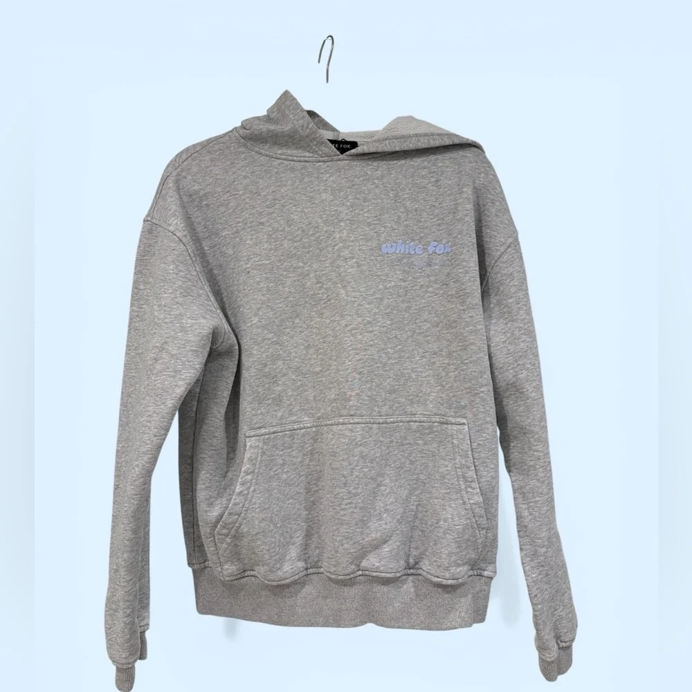 White Fox Lounge Essentials Era 8 Light Gray Hoodie Sweatshirt - Picture 2 of 4